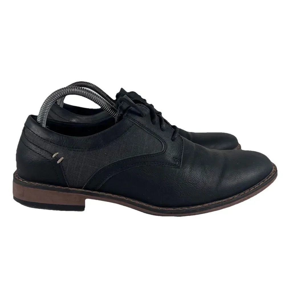 Perry Ellis Portfolio Thom Wide Black Lace Up Dress Shoes Men's Size 8.5 2W